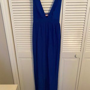 Nasty Gal Royal Blue Deep V Long Dress
